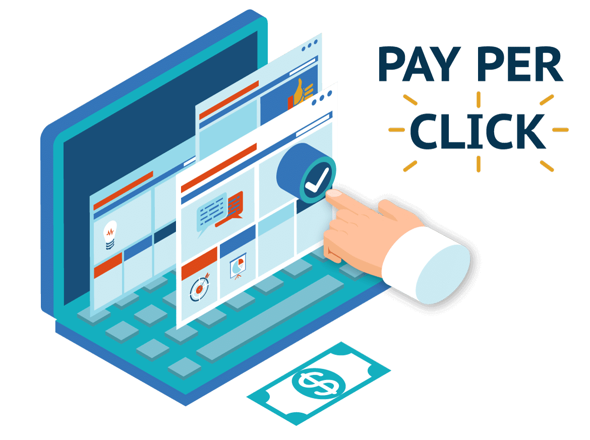 PPC advertising illustration for related marketing services