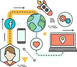 Social media marketing service illustration
